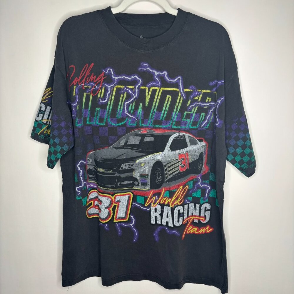 Alpha Collective Men’s Prism Racing Black T Shirt NASCAR Theme Size L New
